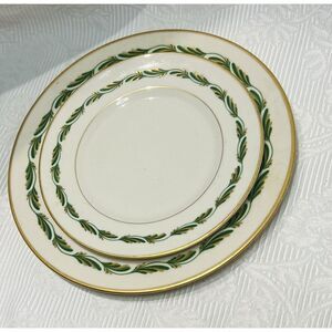 Franciscan Pottery Fine China Arcadia Green Salad & Bread Plate 8.5” & 6.5” Vtg